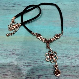 Handmade Silver Flower Rope Necklace